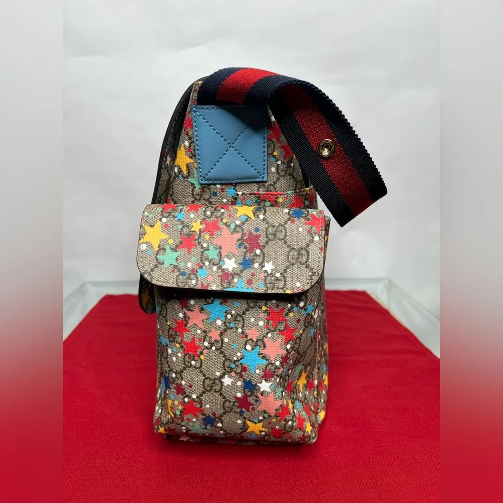 Gucci Diaper Bag GG Star Print Baby Diaper Authentic Original Supreme Milticolor - Picture 4 of 16